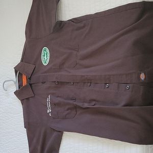 Dogfish Head Brewing brown button down shirt